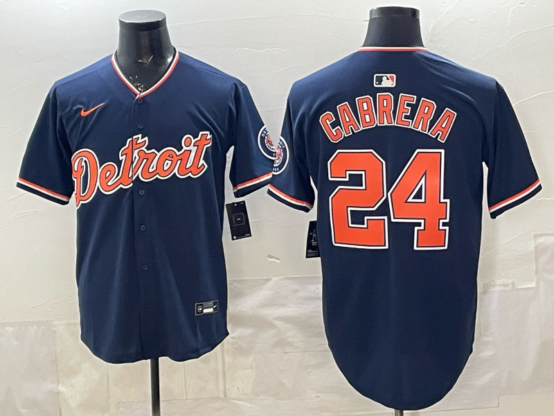 Men Detroit Tigers #24 Cabrera blue Game Nike MLB Jersey 20260402001->->MLB Jersey